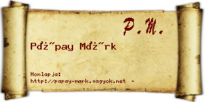 Pápay Márk névjegykártya